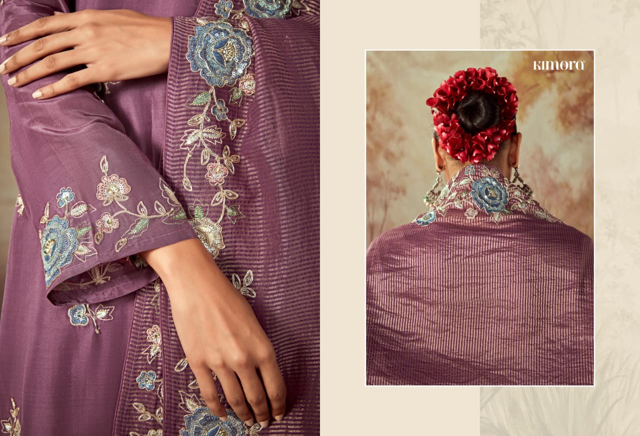 Shahi By Kimora Russian Silk With Embroidery Designer Salwar Suits Wholesale Market In Surat
